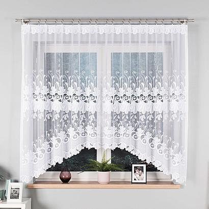 Firanka żakardowa gotowa na żabki KASJANA 320x160 biała