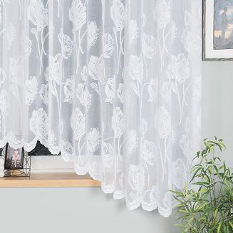 Firanka żakardowa gotowa na żabki SONIA 450x180 biała
