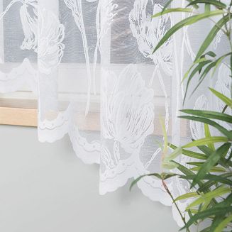 Firanka żakardowa gotowa na żabki SONIA 450x180 biała