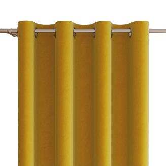Zasłona gotowa na przelotkach VELVI 140x240 żółta