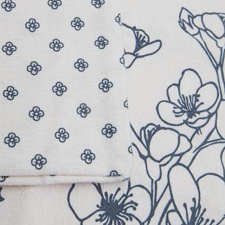 Pościel flanelowa FLANELOVE 160x200 jasnoróżowa kwiaty motyle groszki