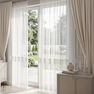 Firana gotowa na taśmie FELICIANA 140x250 Eurofirany kremowy