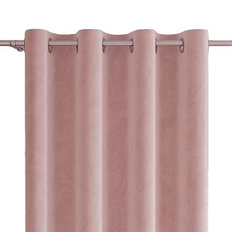 Zasłona gotowa na przelotkach VELVI 140x230 jasnoróżowa