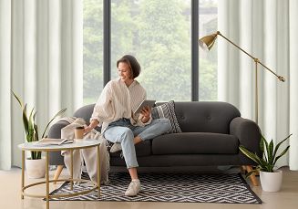 Zasłona gotowa na przelotkach BETHY 135x250 Eurofirany kremowy