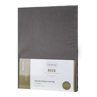 Prześcieradło satynowe z gumką NOVA3 100x200 Eurofirany stalowy