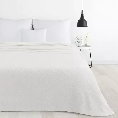 Koc narzuta LORI 200x220 Design91 biały miękki i puszysty