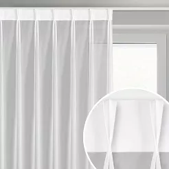 Firana gotowa z systemem flex LUCY 80x270 Eurofirany biała ze zwiewnego woalu