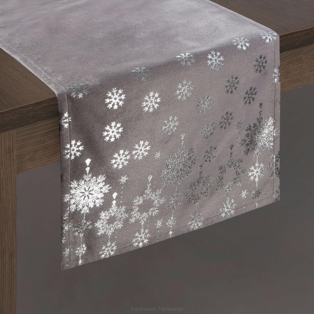 Obrus dekoracyjny ORSI 40x140 Eurofirany srebrny