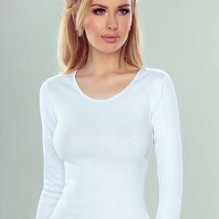 Koszulka damska z długim rękawem Irene biała
