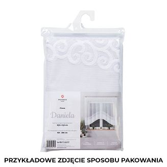 Firanka żakardowa gotowa na żabki DANIELA 300x130 biała