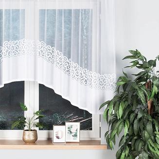 Firanka żakardowa gotowa na żabki DANIELA 300x130 biała