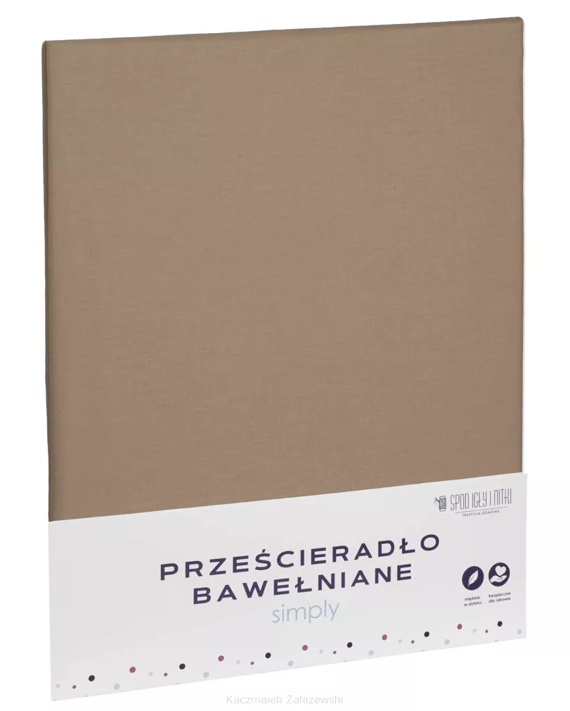 Prześcieradło bawełniane bez gumki SIMPLY 200x220 cappucino