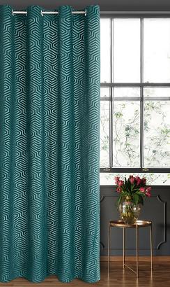 Zasłona gotowa na przelotkach INGA 140x250 Pierre Cardin Eurofirany turkusowa