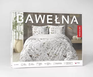 Pościel bawełniana 220x200 Detexpol biała brązowa liście ptaki gałązki