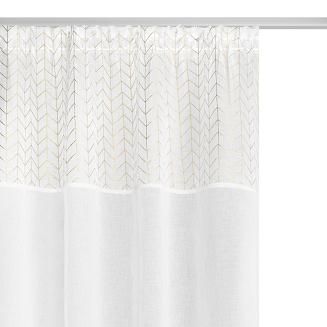 Firana gotowa na taśmie NORD 140x250 biała złota geometria