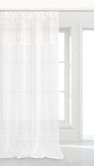 Firana gotowa na taśmie NORD 140x250 biała złota geometria