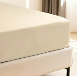Prześcieradło bambusowe z gumką 180x200 beżowe