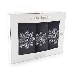 Komplet ręczników 3 szt. ZWOLTEX wzór ROZETA grafitowy