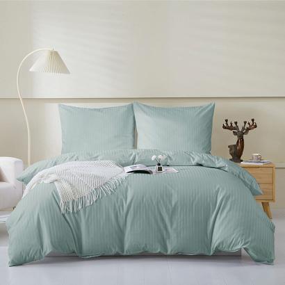 Komplet pościeli adamaszek satyna bawełniana 160x200 szałwiowa