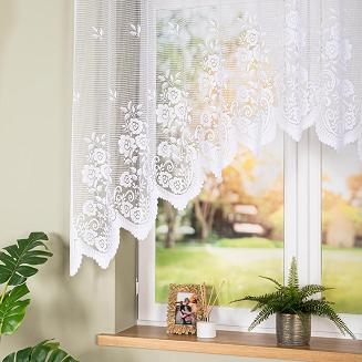 Firanka żakardowa gotowa na szelkach SARA 250x140 biała