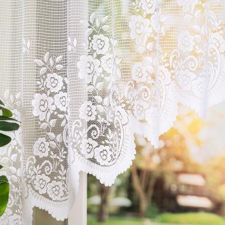 Firanka żakardowa gotowa na szelkach SARA 250x140 biała
