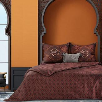 Pościel z makosatyny MOROCCO2 200x220 Eurofirany bordowy