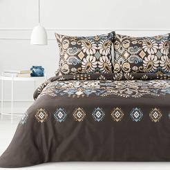 Pościel bawełniana renforce SARA 200x220 Eurofirany ciemnobrązowy