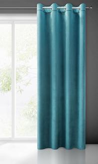 Zasłona gotowa na przelotkach MELANIA 140x250 Eurofirany ciemno turkusowa