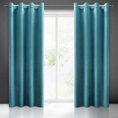 Zasłona gotowa na przelotkach MELANIA 140x250 Eurofirany ciemnoturkusowa