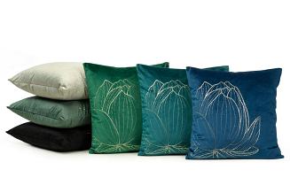 Poszewka dekoracyjna BLINK 45x45 Eurofirany ciemnomiętowy/jasnozłoty