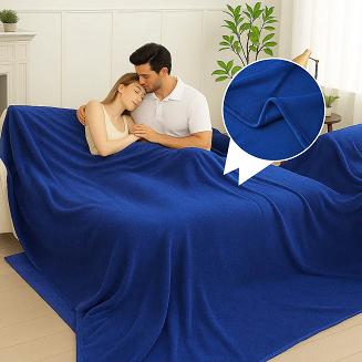 Granatowy Koc Z Mikrofibry 250x300 Solo XXL