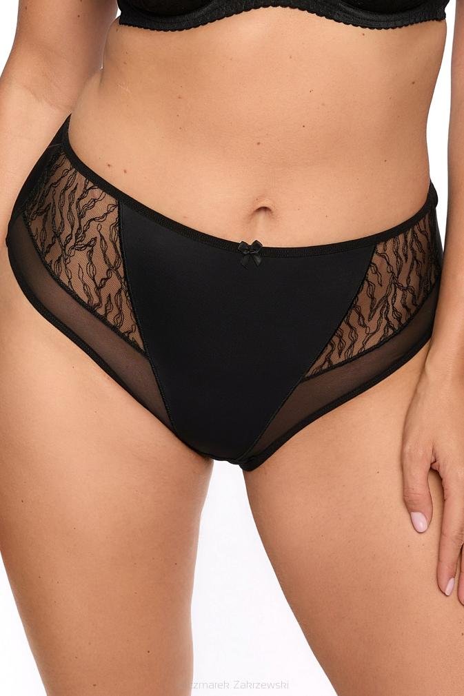 Figi damskie z koronką Sabina 1301 czarne