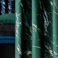 Zasłona gotowa na taśmie MARMA 140x250 butelkowa ze srebrnym nadrukiem