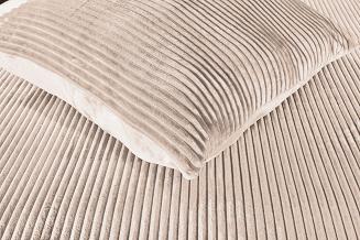 Pościel polarowa MIŚ 160x200 welur beżowa w prążki