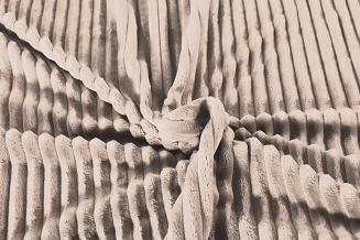 Pościel polarowa MIŚ 160x200 welur beżowa w prążki