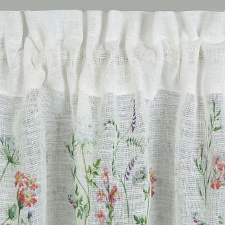 Firana gotowa na taśmie SYLWIA 130x50 Eurofirany biały/różowy