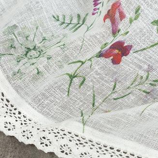 Firana gotowa na taśmie SYLWIA 130x50 Eurofirany biały/różowy