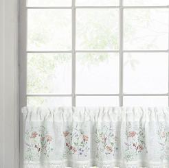 Firana gotowa na taśmie SYLWIA 130x50 Eurofirany biały/różowy