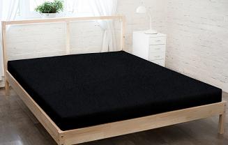 Prześcieradło frotte z gumką 160x200 czarny GRUBE