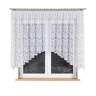 Firanka żakardowa gotowa na żabki LEOKADIA 350x135 biała