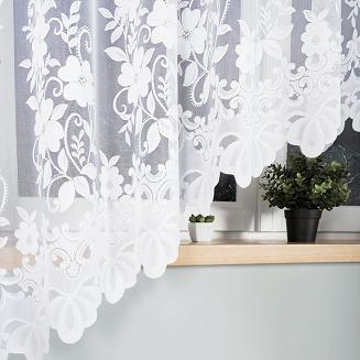 Firanka żakardowa gotowa na żabki LUDWIKA 300x180 biała