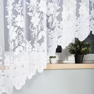 Firanka żakardowa gotowa na żabki LUDWIKA 300x180 biała