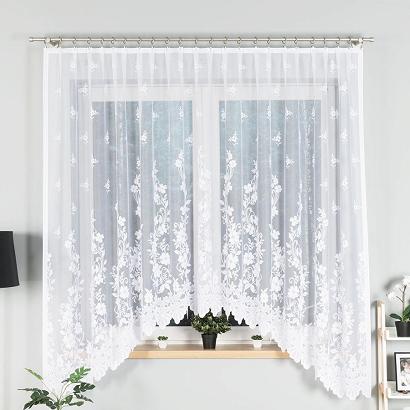 Firanka żakardowa gotowa na żabki LUDWIKA 300x180 biała