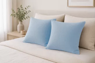 Poszewka muślinowa 40x40 bawełniana jednobarwna baby blue