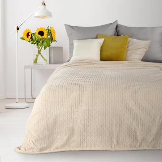 Koc narzuta na łóżko CINDY-4 170x210 beżowy