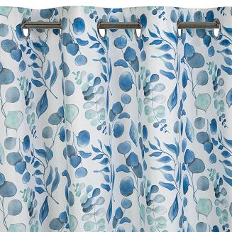 Zasłona gotowa na przelotkach ROSALI 140x250 Eurofirany biały/niebieski