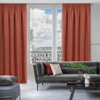 Zasłona gotowa na taśmie MUSCAT 140x270 Eurofirany rudy