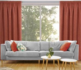 Zasłona gotowa na taśmie MUSCAT 140x270 Eurofirany rudy