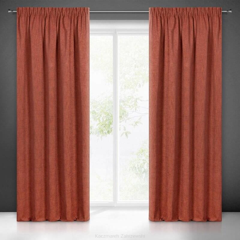 Zasłona gotowa na taśmie MUSCAT 140x270 Eurofirany rudy