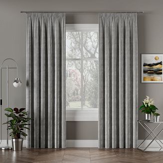 Zasłona gotowa na taśmie VELVI 140x250 chłodny szary